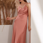 Minimalist Silk Spaghetti Strap Maxi Dress