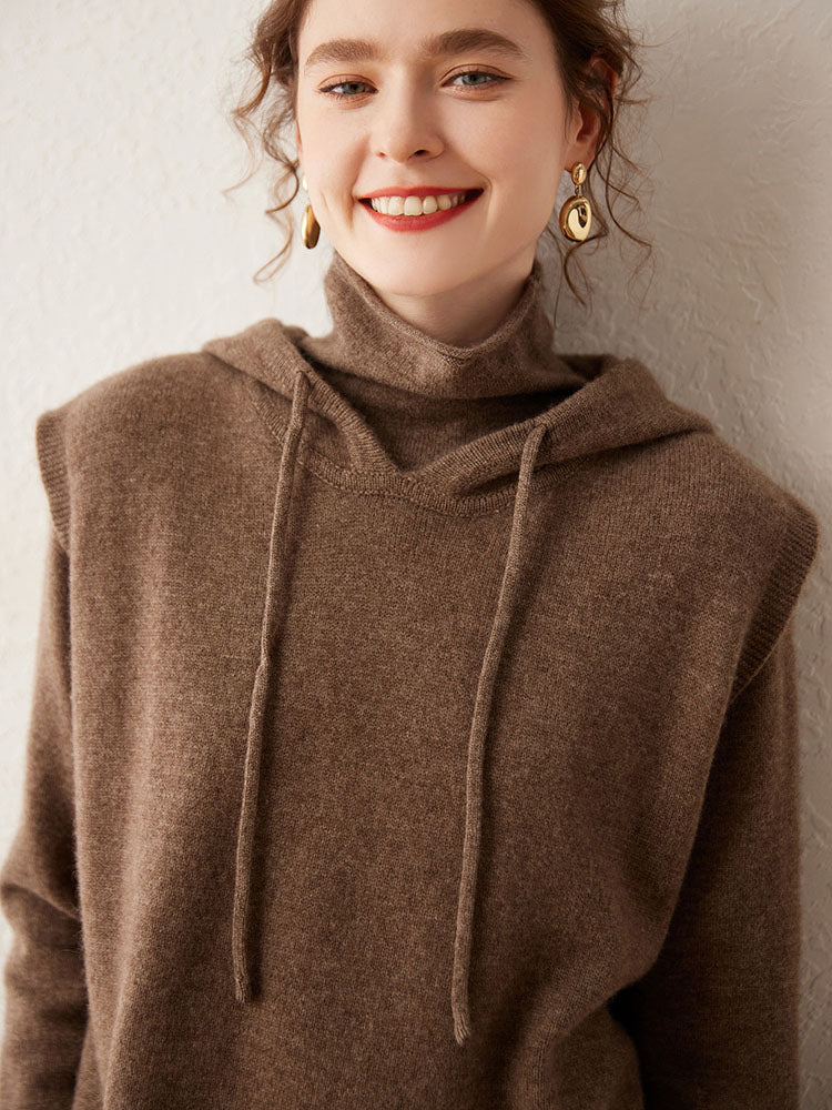 Hooded Wool-Cashmere Blend Vest