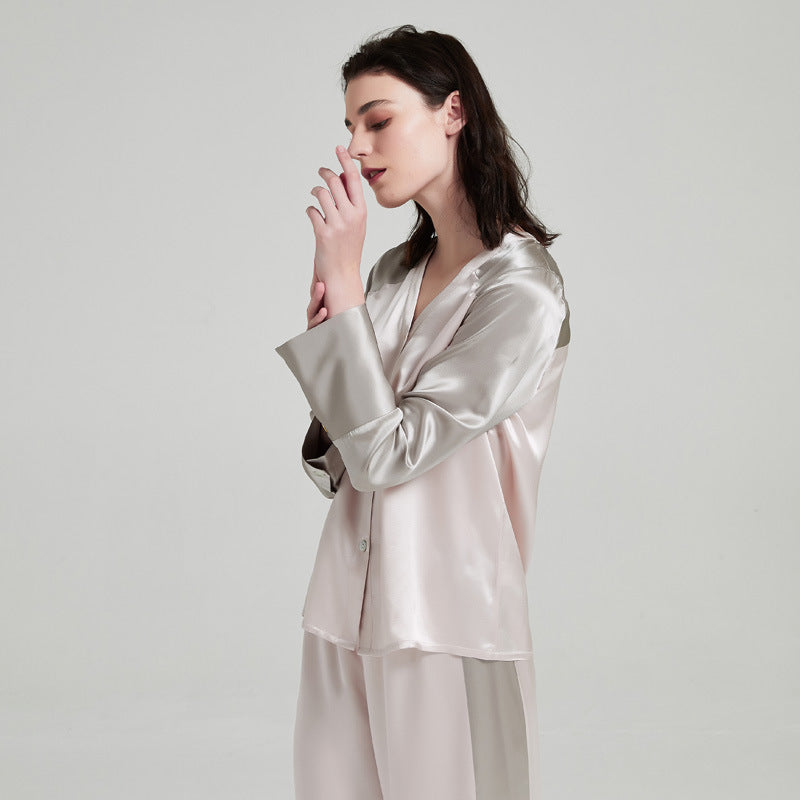 Classic Flared Cuffs Top & Pants Pajama Set