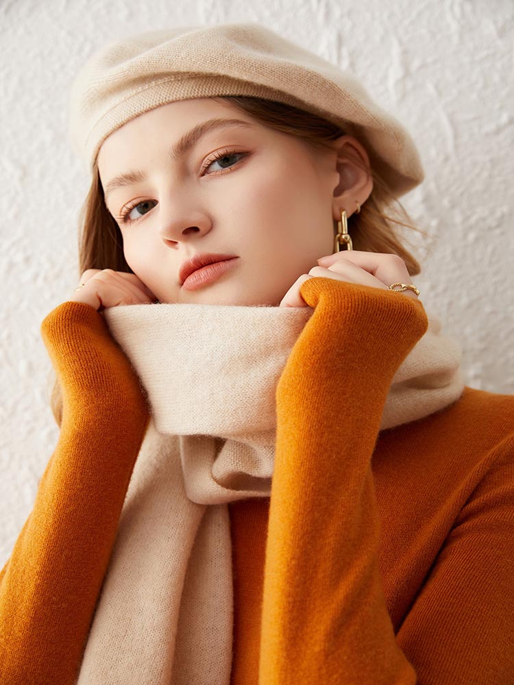 Classic Wool-Cashmere Blend Shawl Scarf