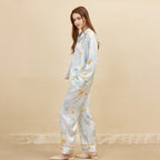 Daisy Print Pure Silk Pajama Set