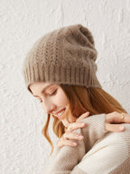 Knit Hat with Hollowed-out Craftsmanship