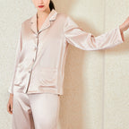 22 Momme Pure Silk Long Sleeves Pajama 2Pcs Set