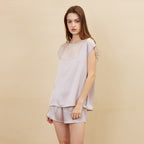 Silk Sleeveless Top & Shorts Pajama Set