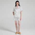 Pure Silk Striped Short Sleeve Pajama Set