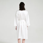 Houndstooth Pattern Silk MIdi Robe
