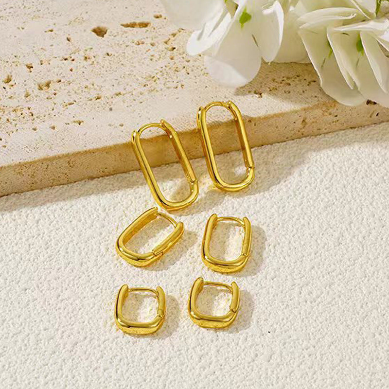 3 Pcs Golden Linear Stud Earrings Set2