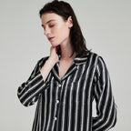 Pure Silk Striped Long Sleeve Pajama Set