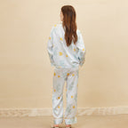 Daisy Print Pure Silk Pajama Set