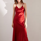 Minimalist Silk Spaghetti Strap Maxi Dress
