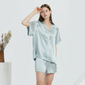 Short Sleeves Button Up Top & Shorts Pajama Set