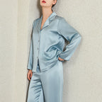 22 Momme Pure Silk Long Sleeves Pajama 2Pcs Set