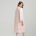 Delicate Lace Trimmed Nightgown&Robe 2Pcs Set