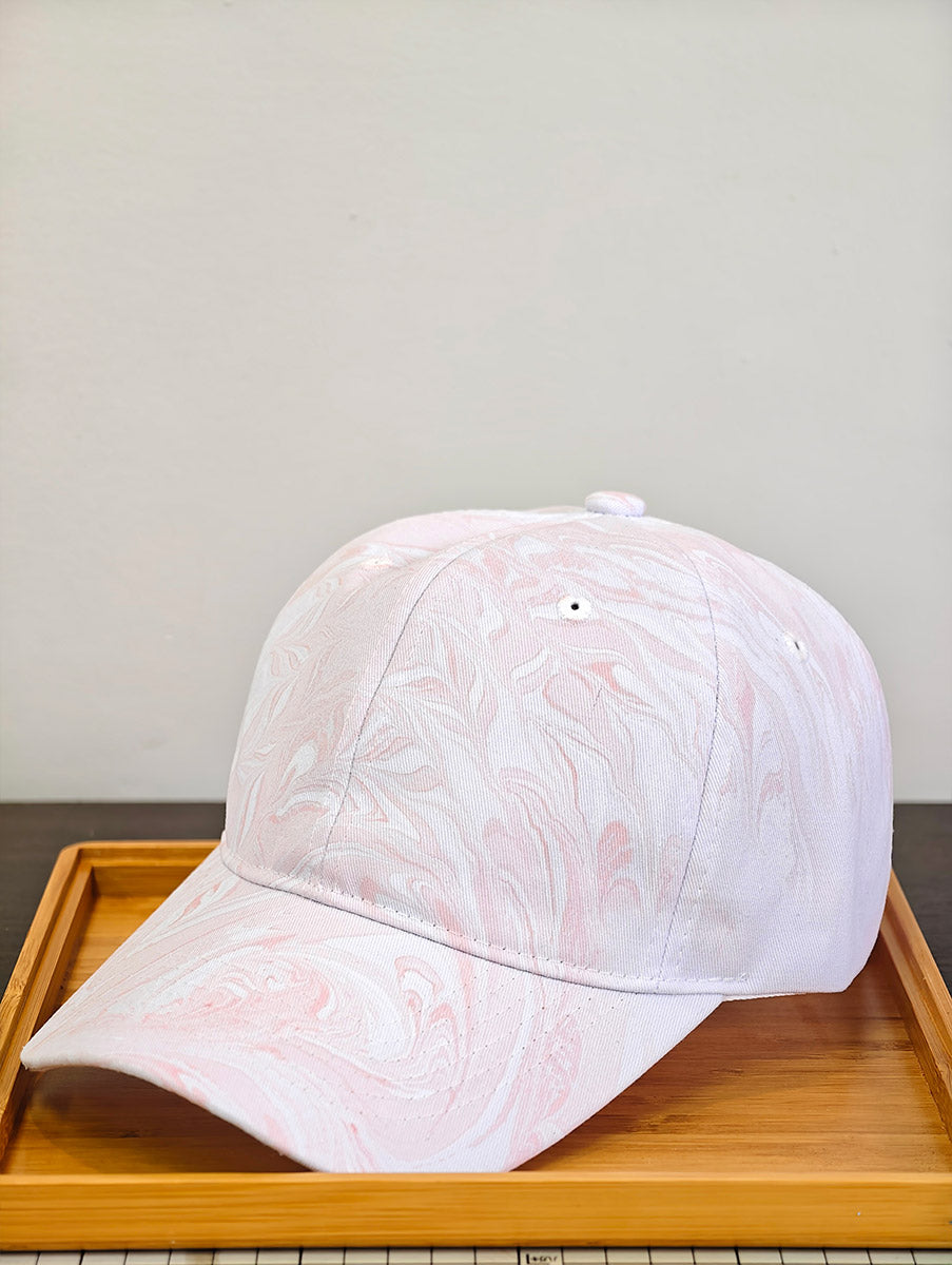 Hand Made Water Marble Cap - Light pink