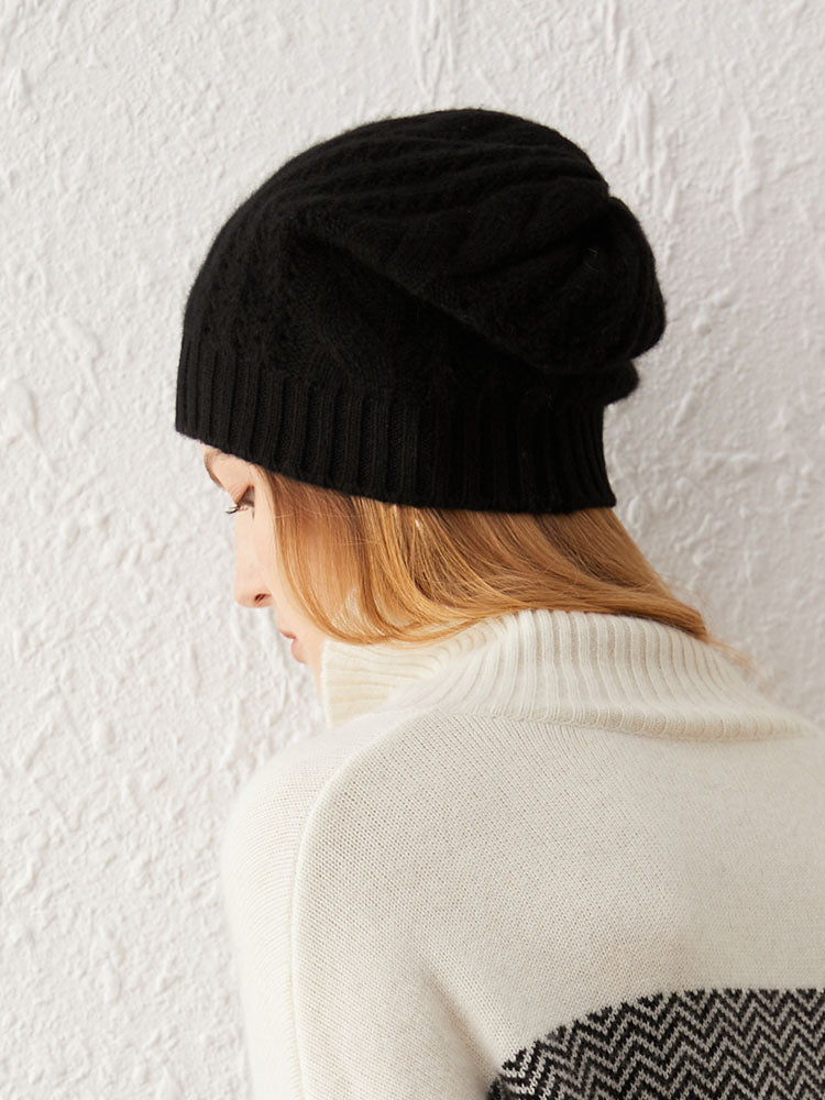 Knit Hat with Hollowed-out Craftsmanship