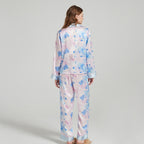 Watercolor Flora Print Silk Pajamas