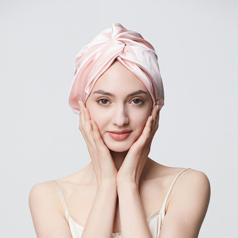 Double Layer Silk Sleep Cap with Tie-up Design