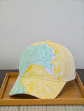 Hand Made Water Marble Cap - Yellow green