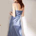 Minimalist Silk Spaghetti Strap Maxi Dress