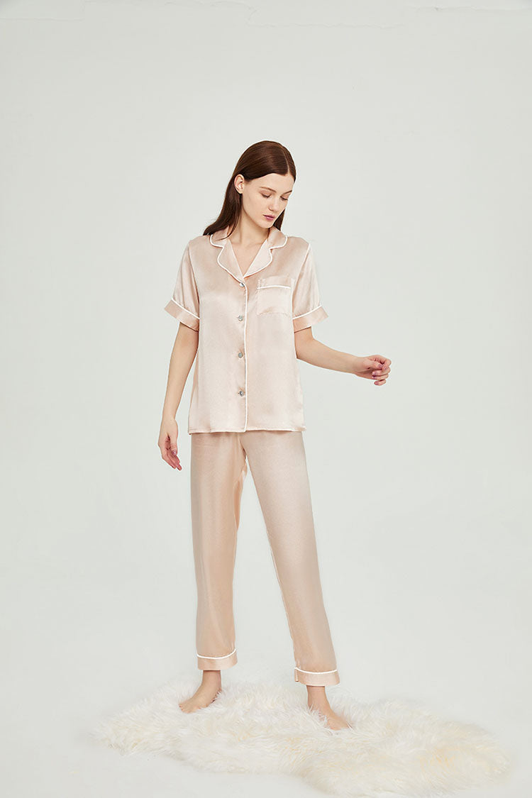 Silk Short Sleeve Pajama Set