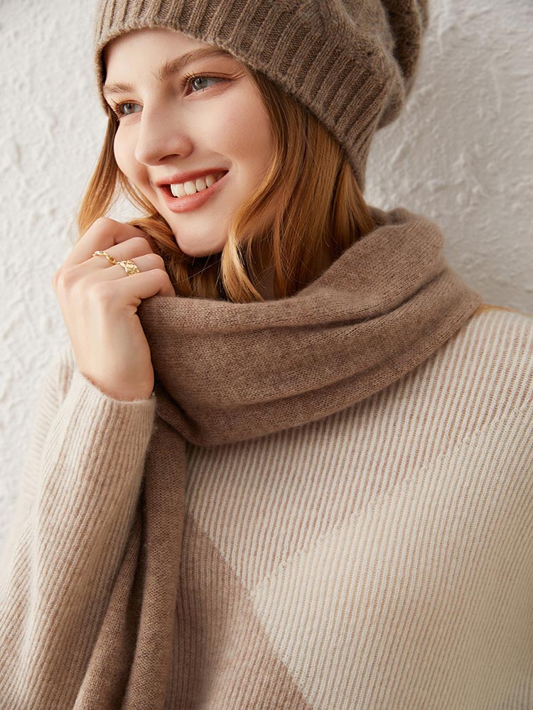 Classic Wool-Cashmere Blend Shawl Scarf