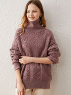 Cashmere Cable-Knit Turtleneck Sweater