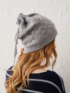 Versatile Cable-Knit Drawstring Beanie