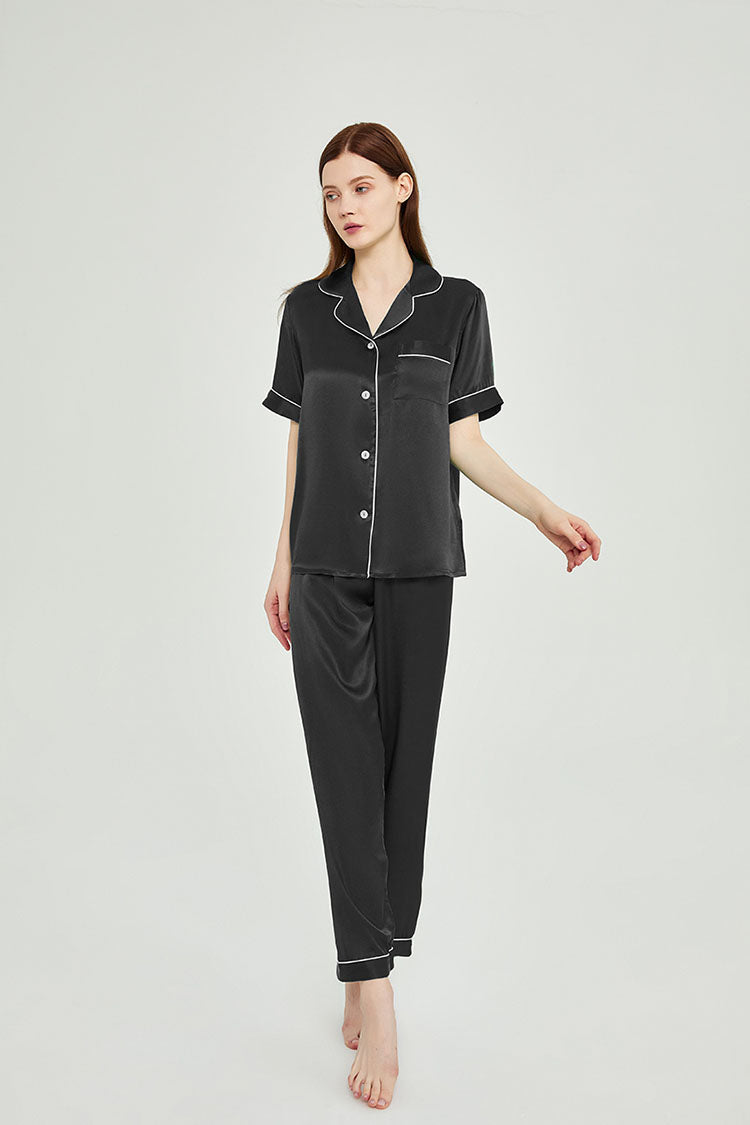 Silk Short Sleeve Pajama Set
