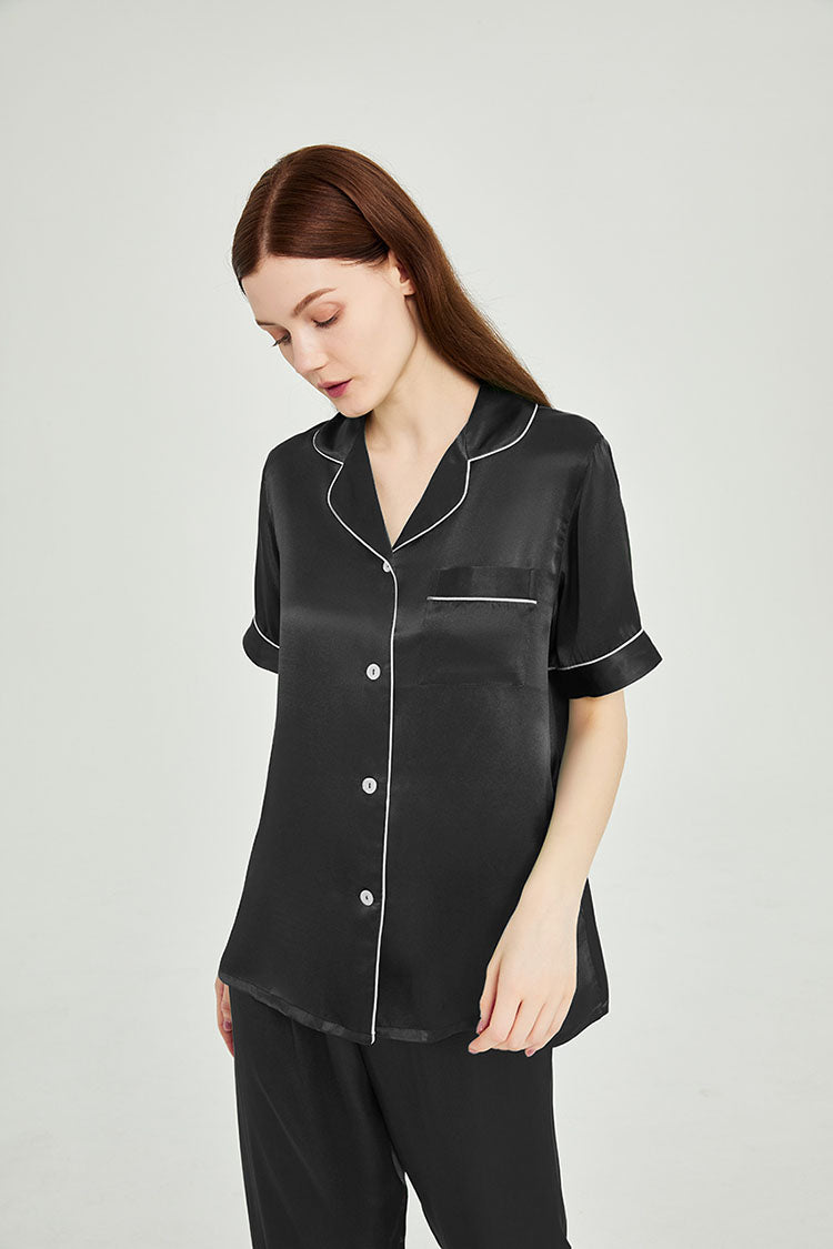 Silk Short Sleeve Pajama Set