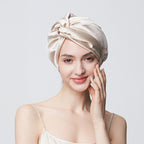 Double Layer Silk Sleep Cap with Tie-up Design