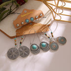 6Pcs Bohemian Turquoise & Wood Earrings Set2
