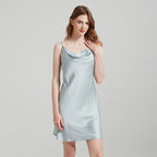 Feminine Cowl Neck Silk Chemise
