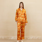 Floral Printed Silk Pajama Set