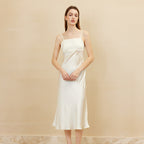 Double Shoulder Straps Silk Maxi Dress