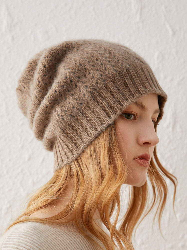 Knit Hat with Hollowed-out Craftsmanship