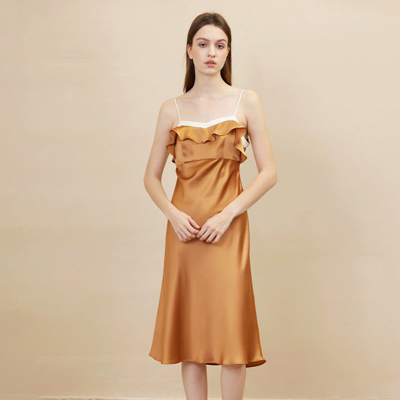 Contrast Color Patchwork Design Cami Nightdress