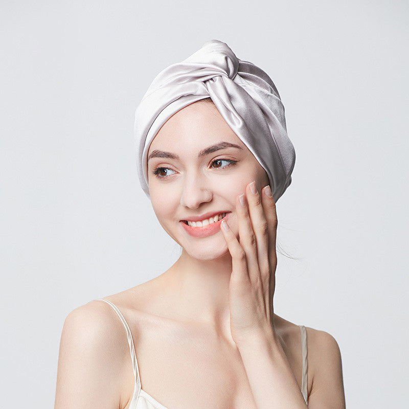 Double Layer Silk Sleep Cap with Tie-up Design
