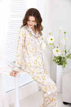 Women's Silk Floral Printed Full Length Pajama Set