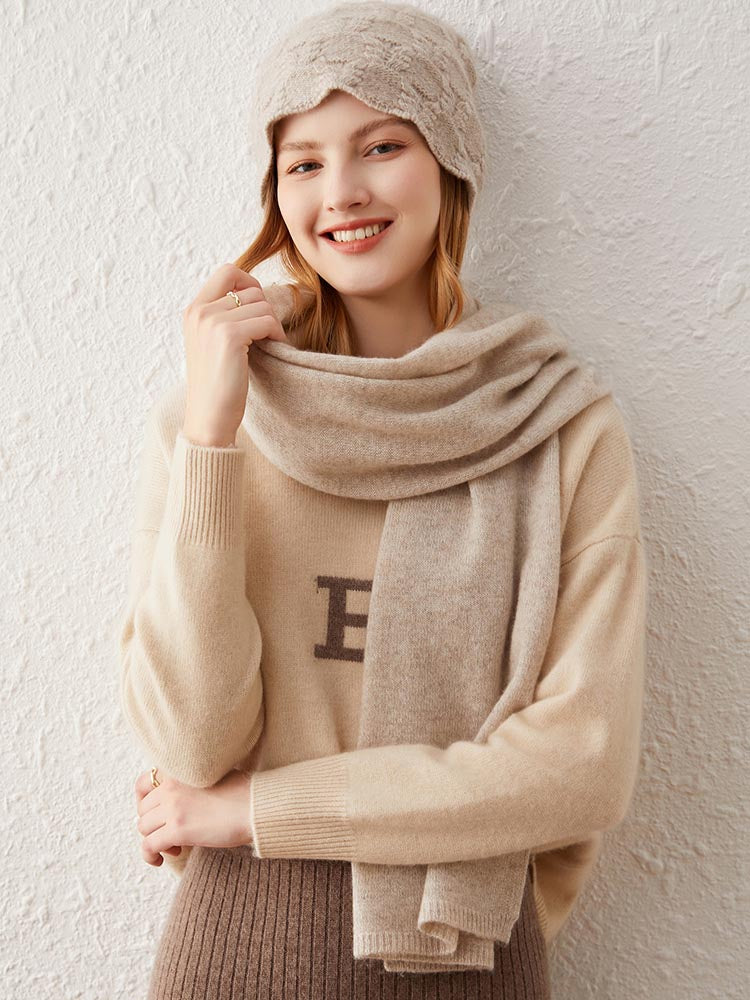 Classic Wool-Cashmere Blend Shawl Scarf