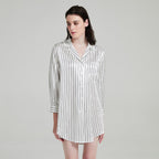 Pure Silk Striped Nightshirt
