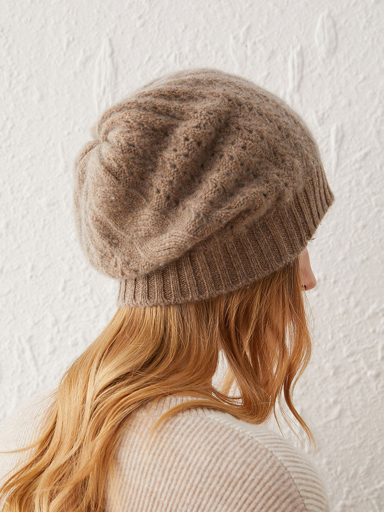 Knit Hat with Hollowed-out Craftsmanship