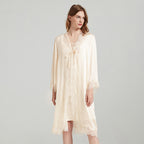Delicate Lace Trimmed Nightgown&Robe 2Pcs Set