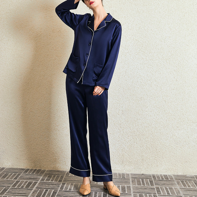 22 Momme Pure Silk Long Sleeves Pajama 2Pcs Set