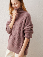 Cashmere Cable-Knit Turtleneck Sweater