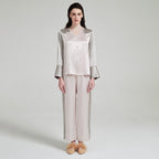 Classic Flared Cuffs Top & Pants Pajama Set