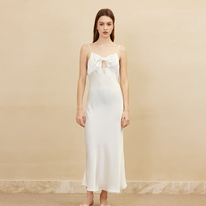 Elegant Bow Cutout Detail Spaghetti Strap Maxi Dress