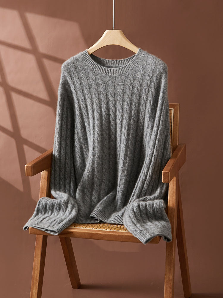 Wool Cashmere Drop Shoulder Sweater & Midi Skirt Set
