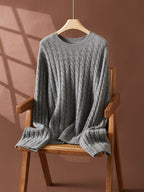 Wool Cashmere Drop Shoulder Sweater & Midi Skirt Set