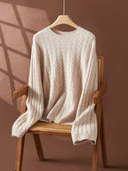 Wool Cashmere Drop Shoulder Sweater & Midi Skirt Set