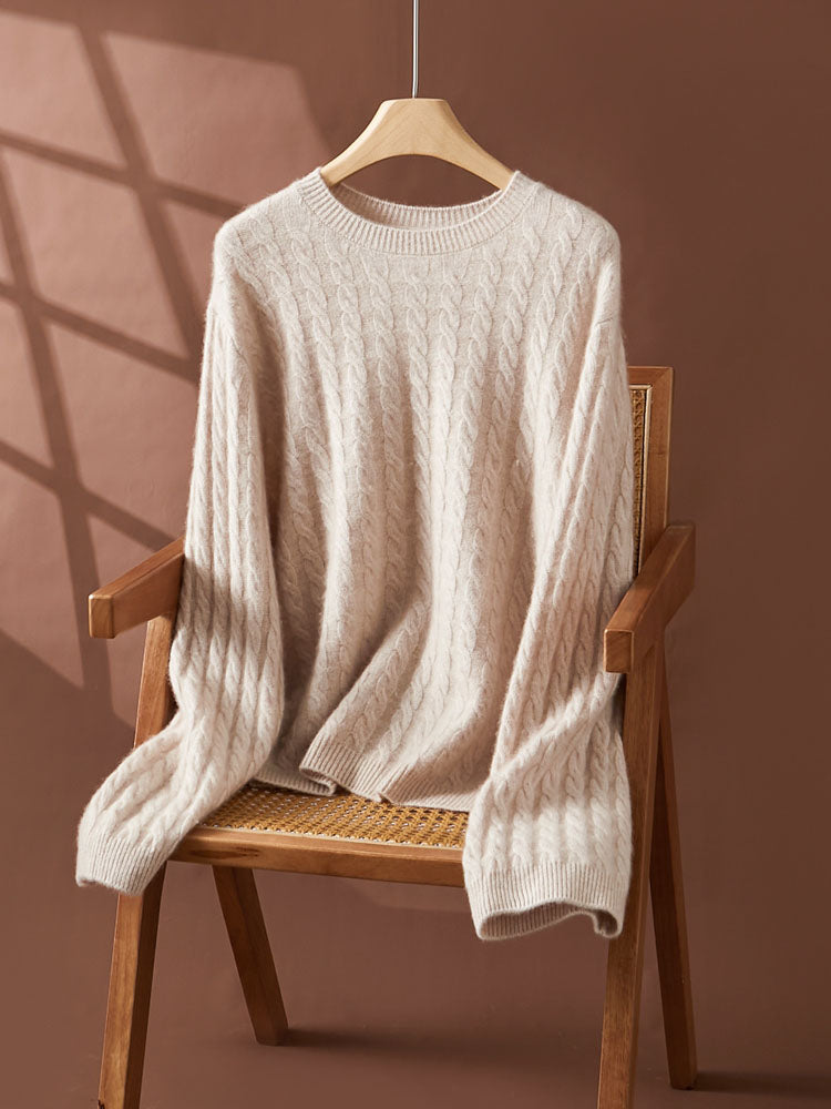 Wool Cashmere Drop Shoulder Sweater & Midi Skirt Set
